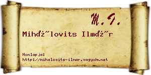 Mihálovits Ilmár névjegykártya